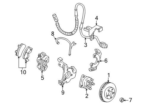 2005 Pontiac Bonneville Front Brakes Hose Asm-Front Brake Diagram for 25764282