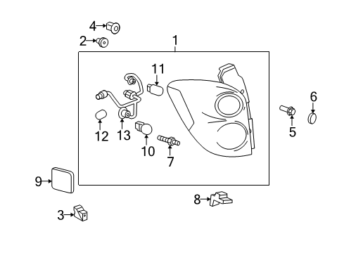 2016 Chevrolet Equinox Bulbs Tail Lamp Assembly Stud Diagram for 25923908