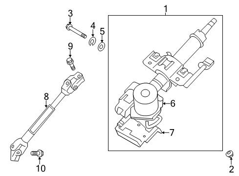 2012 Hyundai Accent Steering Column & Wheel, Steering Gear & Linkage Joint Assembly-Steering Diagram for 564001R200