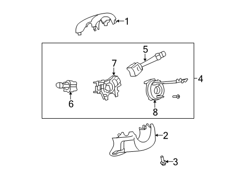 2008 Saturn Aura Switches Lower Column Cover Bolt Diagram for 11609370