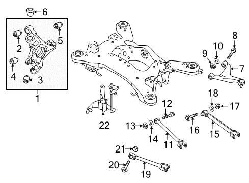 2020 Infiniti Q60 Rear Suspension Components, Lower Control Arm, Upper Control Arm, Stabilizer Bar Sensor Assembly-Height, Rear Diagram for 53820-1MB0A