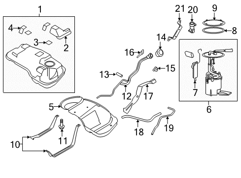 2009 Ford Escape Senders Fuel Tank Diagram for 9M6Z-9002-B