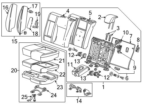 2013 Buick Encore Rear Seat Components Headrest Diagram for 95083171