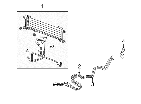 2007 Cadillac SRX Trans Oil Cooler Hose, Trans Fluid Cooler Lower Diagram for 19331383