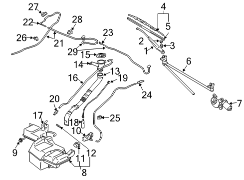 2004 Mitsubishi Montero Wiper & Washer Components Bolt Diagram for MS240602