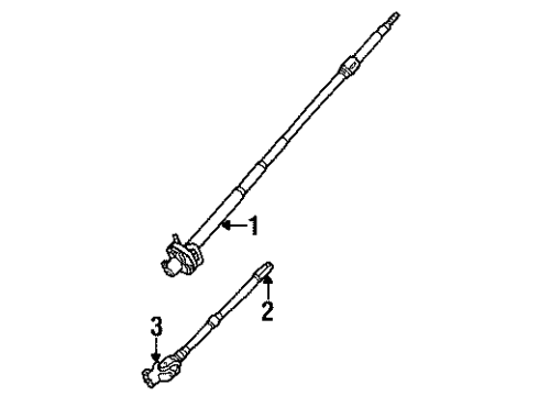 1989 Nissan D21 Shaft & Internal Components Joint-Steering Lower Diagram for 48080-01G06