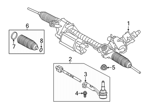 2020 BMW M8 Gran Coupe Steering Column & Wheel, Steering Gear & Linkage Left Tie Rod Assembly Diagram for 32108090617