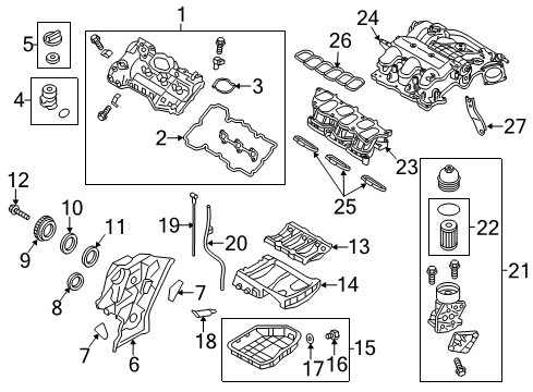 2012 Hyundai Azera Filters Oil Level Gauge Rod Assembly Diagram for 26611-3C100