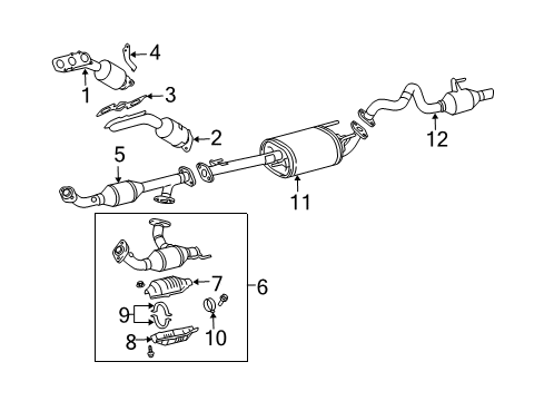 2005 Toyota 4Runner Exhaust Manifold Exhaust Manifold Stay Diagram for 17118-31030