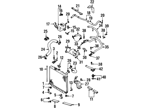 2001 Isuzu VehiCROSS Radiator & Components Clip, Bypass Hose (Id=18.9) Diagram for 8-94478-875-0
