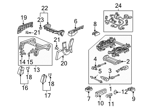 2010 Honda Odyssey Power Seats Motor Assembly, Driver Side Slide Diagram for 81214-SHJ-A21