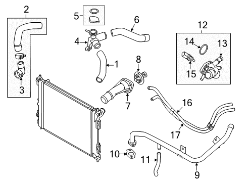 2016 Kia Forte5 Powertrain Control Oxygen Sensor Assembly Diagram for 392102E510