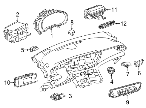 2020 Buick Regal TourX Cluster & Switches, Instrument Panel SWITCH ASM-IGN & START *BLACK Diagram for 84769277
