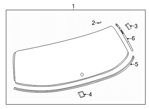 2021 Toyota Sienna Glass - Lift Gate Lift Gate Glass Diagram for 68105-08070