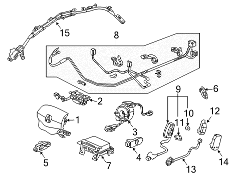 2007 Acura TL Air Bag Components Sensor Assembly, Side Impact (Trw) Diagram for 77970-SEP-A03