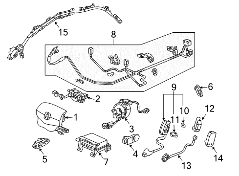 2004 Acura TL Air Bag Components Sensor Assembly, Front Crash (Trw) Diagram for 77930-SEP-A02