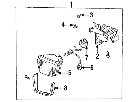 1994 Nissan Altima Bulbs Lamp Assembly-Fog, R Diagram for 26150-1E425