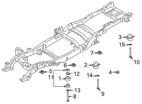 2020 Ford F-350 Super Duty Frame & Components Upper Insulator Diagram for HC3Z-2500154-H