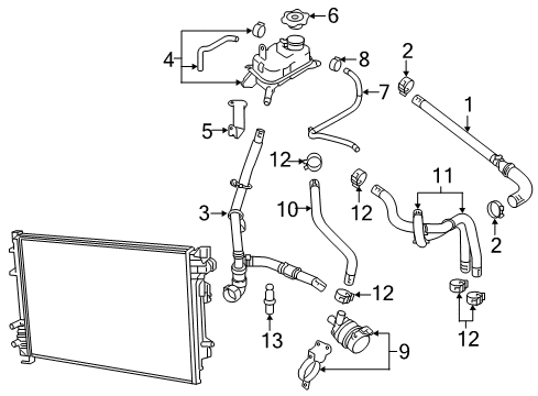 2019 Fiat 500 Hoses, Lines & Pipes Clamp-Hose Diagram for 52014599AA