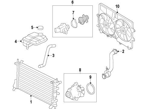 2012 Ford Transit Connect Cooling System, Radiator, Water Pump, Cooling Fan Fan Assembly Diagram for 9T1Z-8C607-A