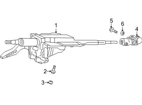 2004 Honda Element Steering Column & Wheel, Steering Gear & Linkage Column Assembly, Steering Diagram for 53200-S9A-A03