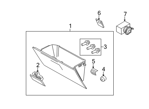 2012 Ford F-350 Super Duty Glove Box Glove Box Assembly Diagram for 8C3Z-2506024-AC