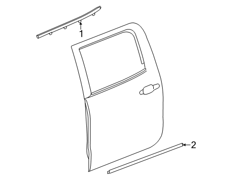 2016 Chevrolet Silverado 2500 HD Exterior Trim - Rear Door Belt Molding Diagram for 23227177