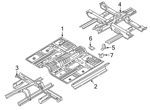 2019 Hyundai Santa Fe Floor Reinforcement Assembly-Ctr Floor Diagram for 65130-S2000