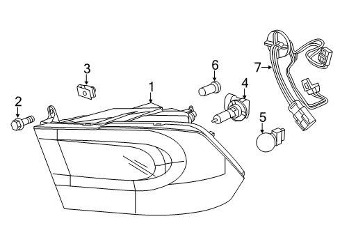 2014 Ram 3500 Headlamps Park And Turn Headlamp Diagram for 68093221AD