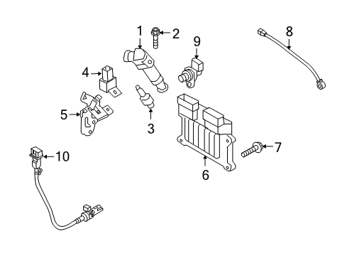 2007 Kia Rondo Powertrain Control Bracket Assembly-Connector Diagram for 2730525400