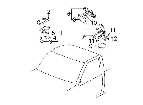 2001 Nissan Frontier Interior Trim - Cab Lens Room Lamp Diagram for 26411-01G00