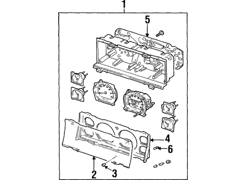 2000 Jeep Cherokee Cluster & Switches Cluster Diagram for 56009727AD