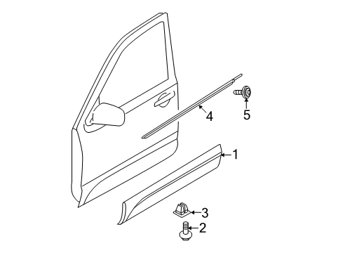 2009 Kia Borrego Exterior Trim - Front Door GARNISH Assembly-Front Door S Diagram for 877222J000