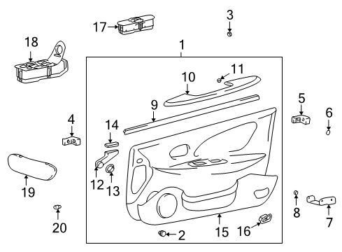 2001 Kia Optima Bulbs Power Window Main Switch Assembly Diagram for 9357038500KW
