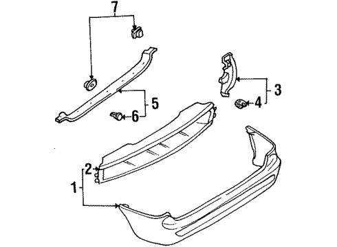 1998 Mercury Tracer Rear Bumper Shield Diagram for F7CZ-17E838-DA