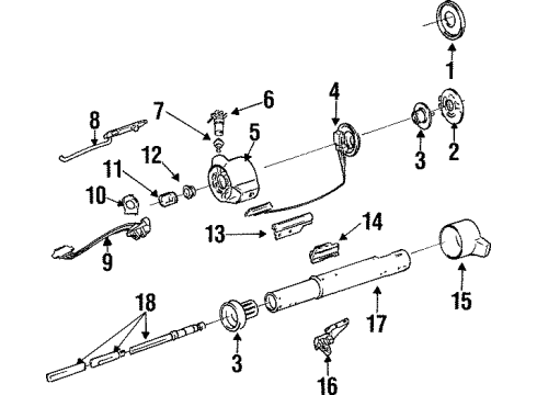 1985 Pontiac Grand Prix Steering Column Assembly Signal Cam Diagram for 7812136