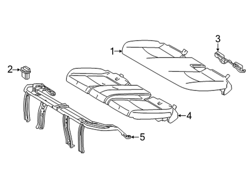 2022 Toyota Venza Rear Seat Components Seat Cushion Pad Diagram for 71611-48380