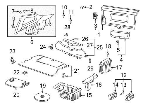 2003 Honda Insight Interior Trim - Rear Body Clip, Pillar Garnish (Black) Diagram for 91560-S84-A11