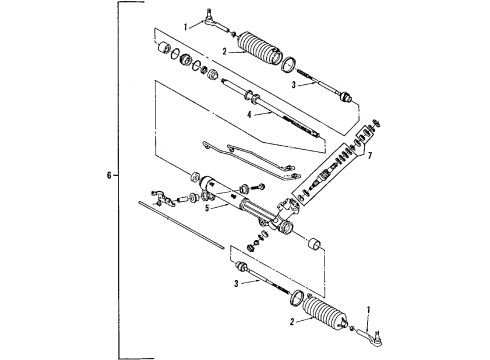 1988 Buick Reatta P/S Pump & Hoses, Steering Gear & Linkage Gear Kit, Steering (Partial)(Remanufacture) Diagram for 26045889