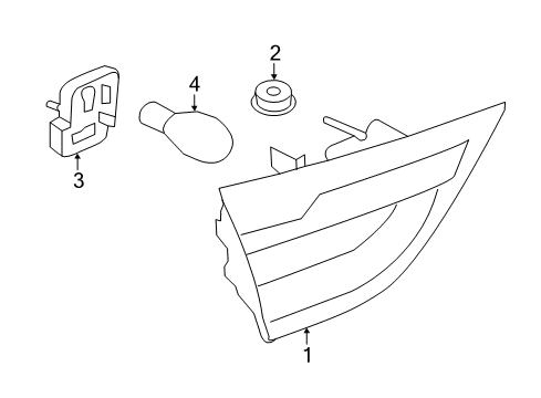 2016 BMW X4 Bulbs Bulb Holder, Rear Light In Trunk Lid, Right Diagram for 63217390234