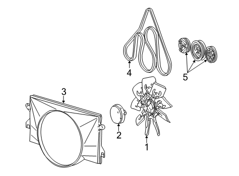 1992 Ford E-150 Econoline Club Wagon Belts & Pulleys Alternator Belt Diagram for E8UZ8620B