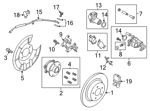 2018 Lincoln MKC Rear Brakes Rear Speed Sensor Diagram for JV6Z-2C190-B