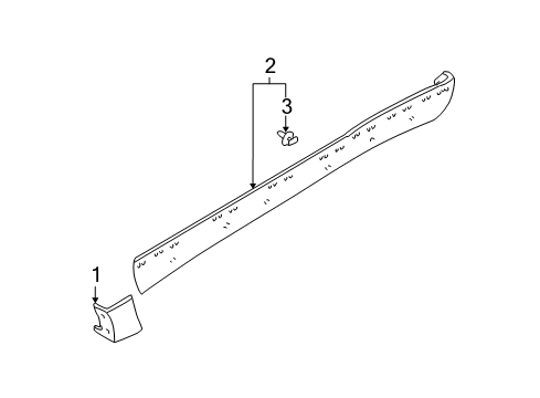 2007 Ford Escape Exterior Trim - Pillars, Rocker & Floor Rocker Molding Diagram for YL8Z-16039-DAB