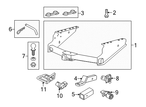 2016 Ford F-250 Super Duty Trailer Hitch Components Connector Diagram for BU5Z-14489-AA