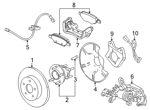 2015 Cadillac ELR Rear Brakes Backing Plate Diagram for 13408173