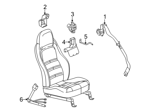 2013 Chevrolet Corvette Seat Belt Buckle End Diagram for 19260669