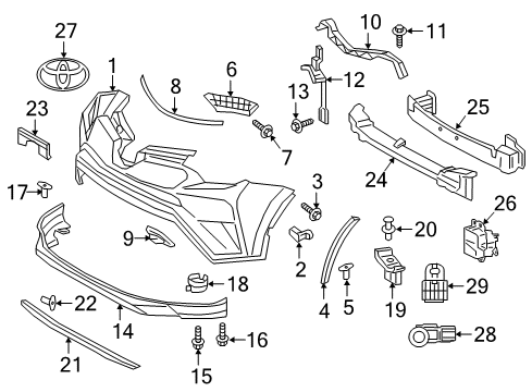 2016 Toyota RAV4 Parking Aid Hole Cover Diagram for 52040-0R010