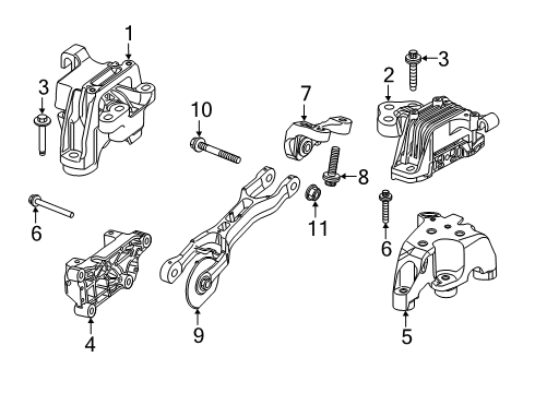 2022 Jeep Cherokee Engine & Trans Mounting Engine Mount Diagram for 68323690AH