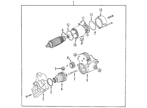 1999 Honda Passport Starter Starter Assembly (Reman) Diagram for 2-91123-328-0RM