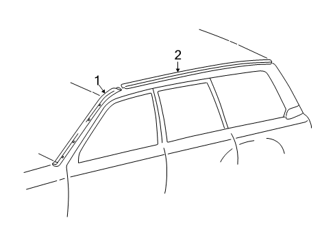 1998 Lexus LX470 Exterior Trim - Roof Drip Molding Diagram for 75505-60020